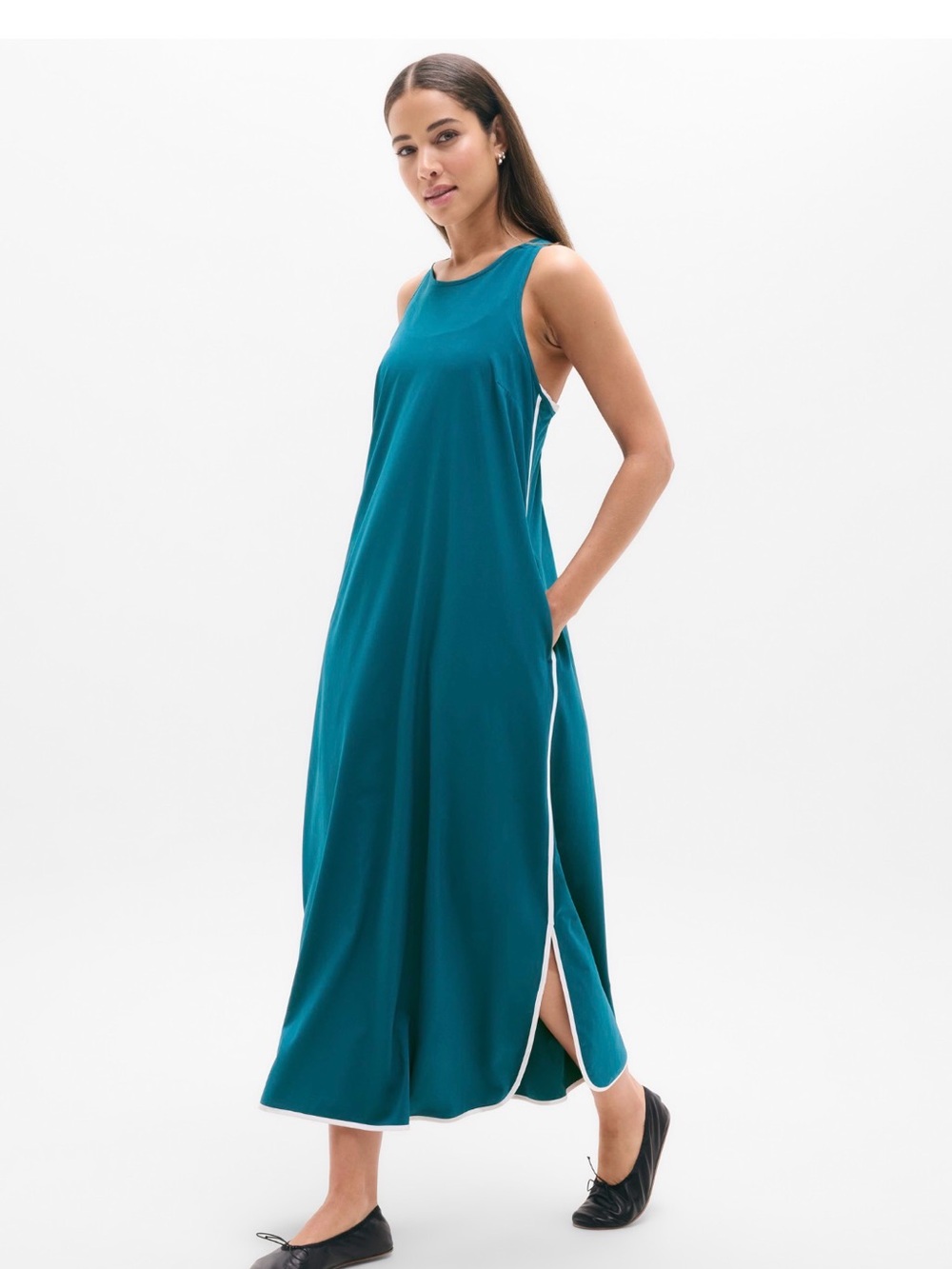 Athleta Journey Dress. Costal Teal/White.  Size XX Small